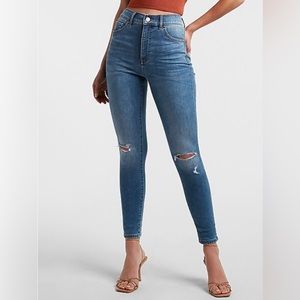 High Waisted Supersoft Ripped Skinny Jeans